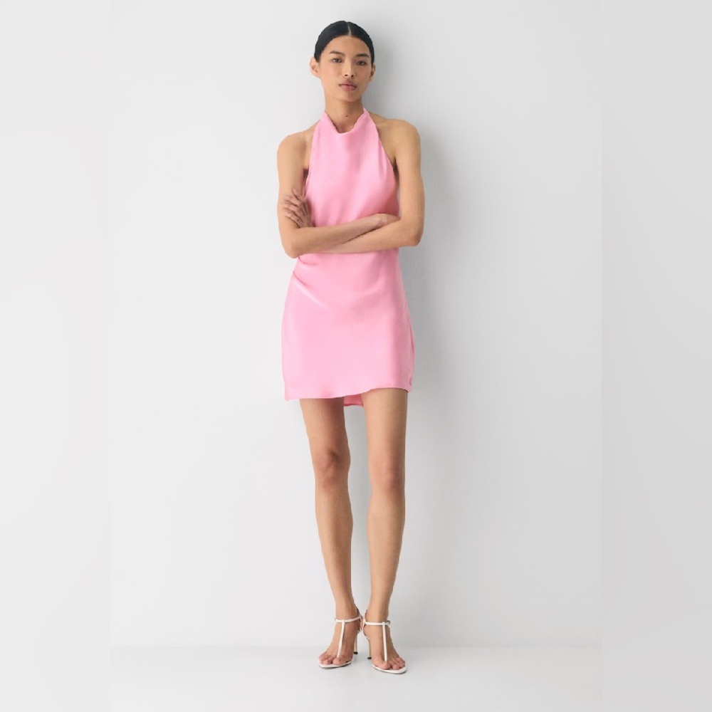 NEW Aritzia Audience Satin Halter Mini Dress in Jellybean Size 0